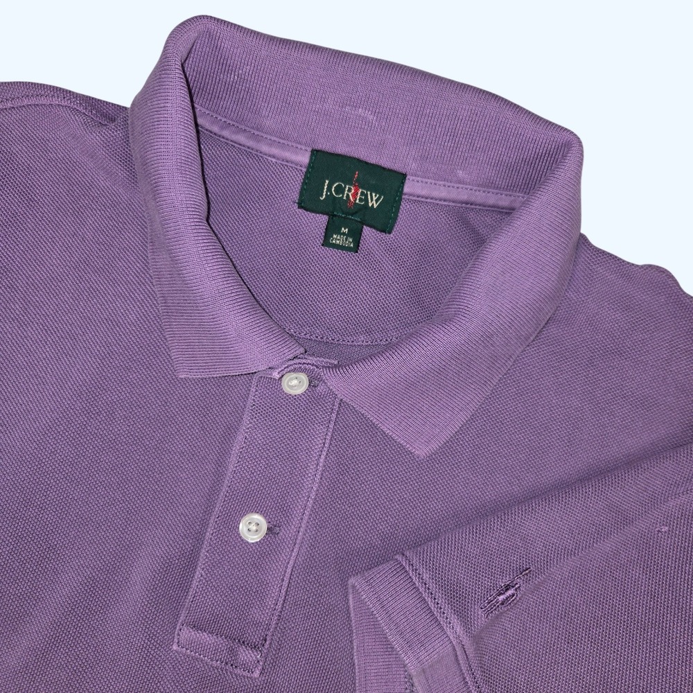 J.Crew Oarsman Purple Cotton Short Sleeve Polo Shirt BZ308 Mens Medium READ